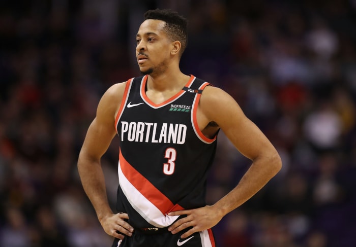 C.J. McCollum playing for the Trailblazers.