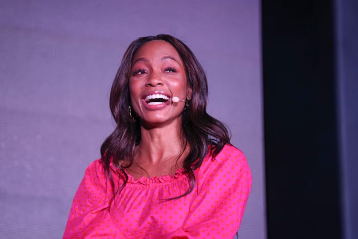 Cari Champion speaking at the ESPNW Summit.