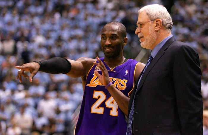 Kobe Bryant and Phil Jackson on the Lakers.