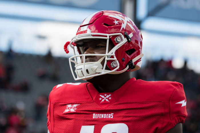 XFL DC Defenders quarterback Cardale Jones during his first game.