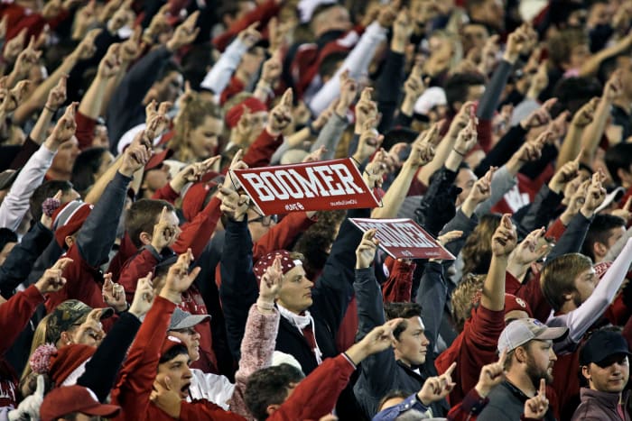 A general view of Oklahoma Sooners fans during a game.