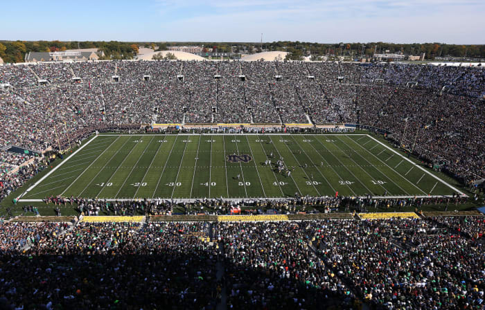 A general view of Notre Dame's football stadium.