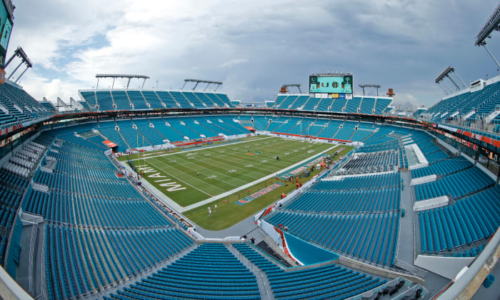 A general view of the Miami Dolphins stadium.