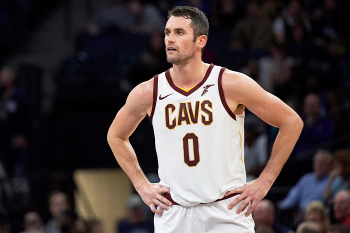 A closeup of Kevin Love.