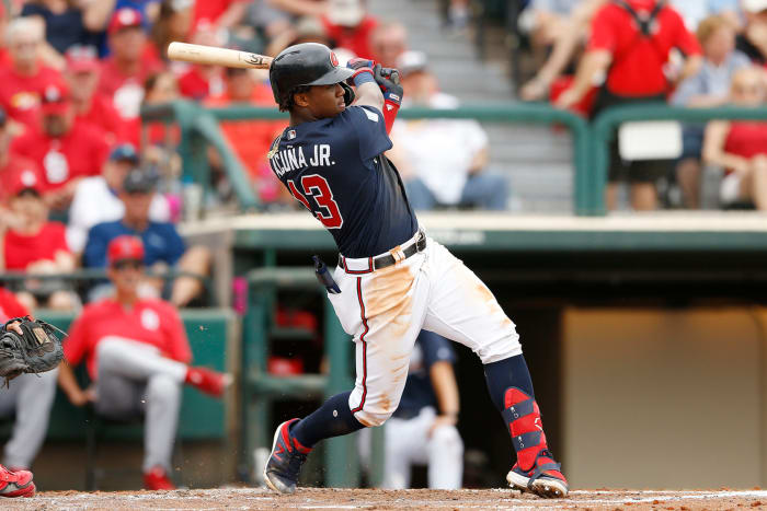 Ronald Acuna Jr. batting.