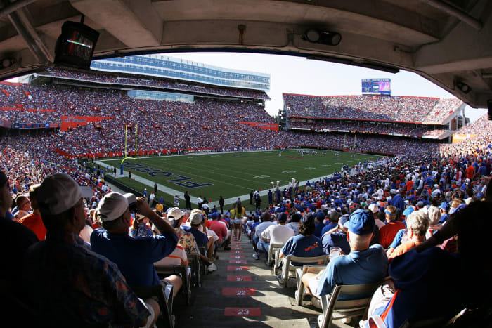An interior view of the Florida Gators football stadium.