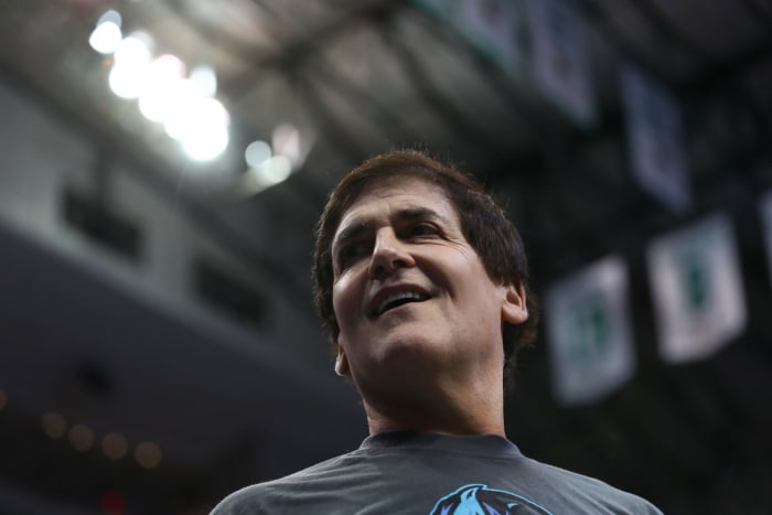 A closeup of Mavericks owner Mark Cuban.