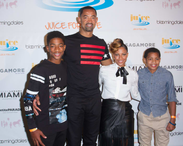 Juwan Howard with his family at Kids Fashion Week.