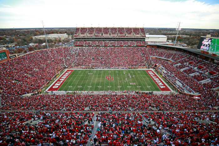 A general view of Oklahoma's football stadium.