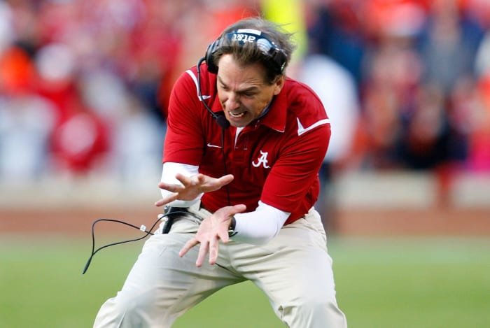 Nick Saban looking furious.
