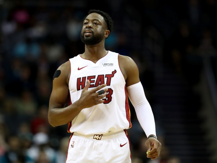 Dwyane Wade on the court during a game.