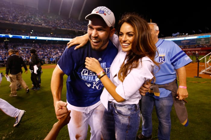 Kacie McDonnell celebrates with boyfriend Eric Hosmer.