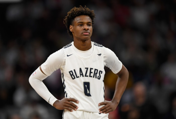 Bronny James on the court for Sierra Canyon.