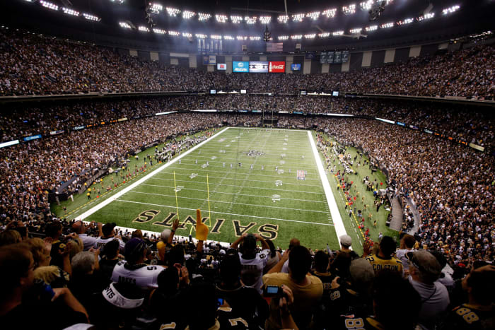 A general view of the Superdome during a Saints game.
