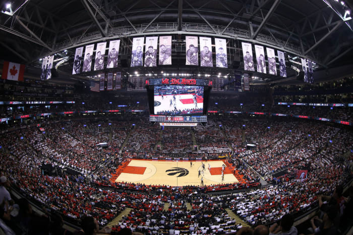 A general view of the Toronto Raptors court.