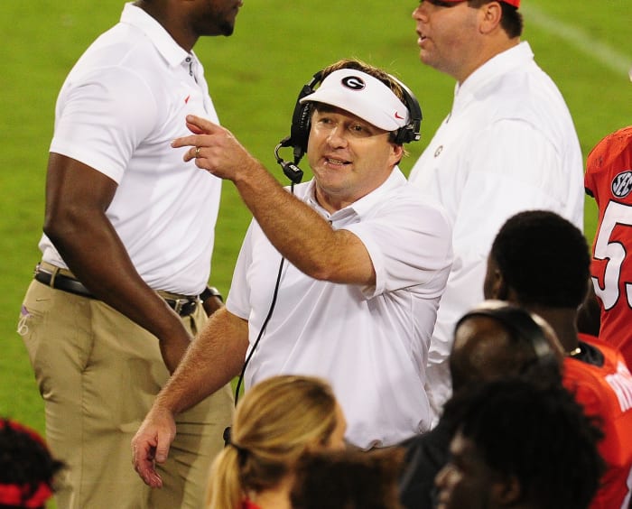 Kirby Smart coaching for Georgia.