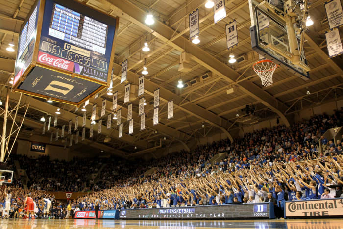 A general view of Duke's basketball court.