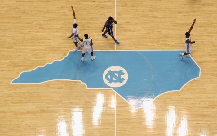 A general view of the North Carolina Tar Heels court.