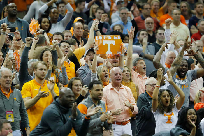 Tennessee fans cheering during a game.