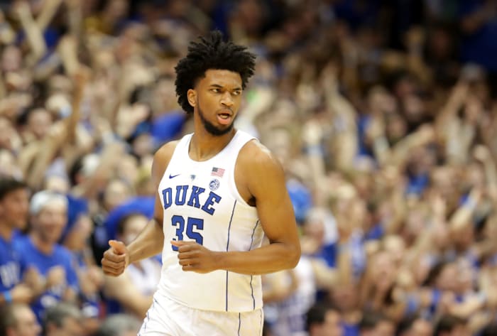 Marvin Bagley reacts to a play during game against Syracuse.