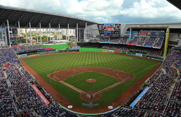 A general view of the Marlins stadium.