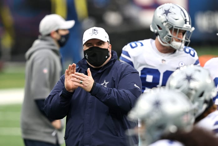 Dallas Cowboys head coach Mike McCarthy on Sunday against the Giants.
