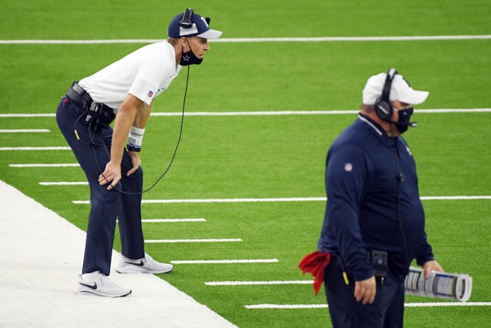 John Fassel on the sidelines.