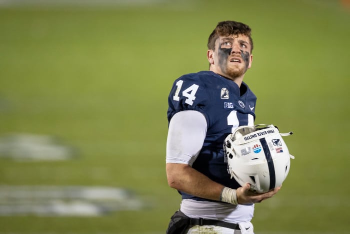Sean Clifford walks off the field.