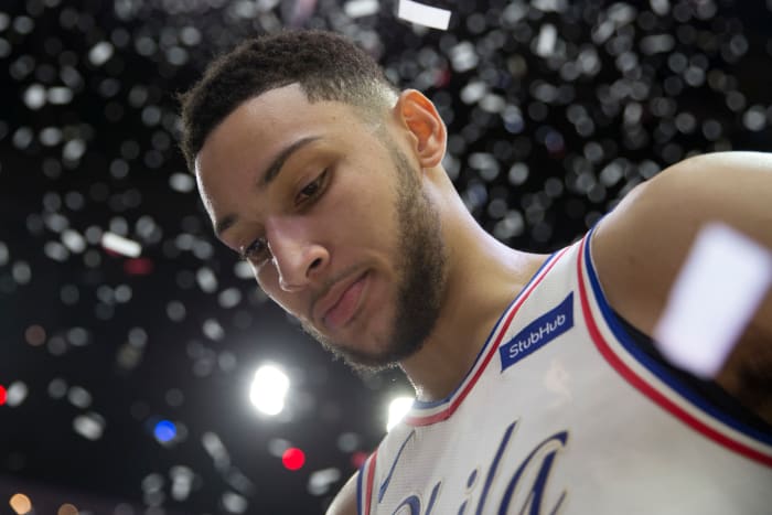 A closeup of Ben Simmons.