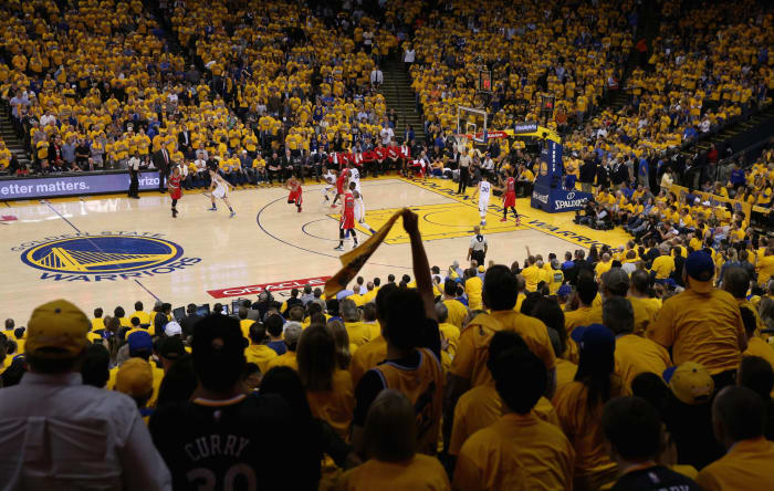 A view of a Golden State Warrior's game.