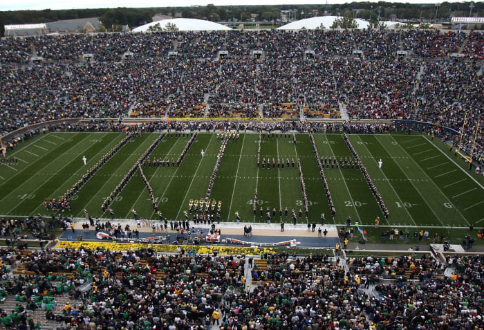 A general view of Notre Dame's football field.