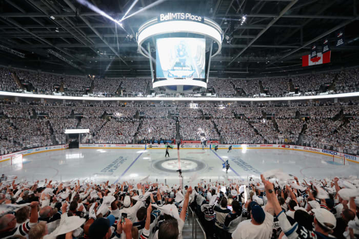 Winnipeg Jets stadium during the game against Las Vegas in an NHL game.
