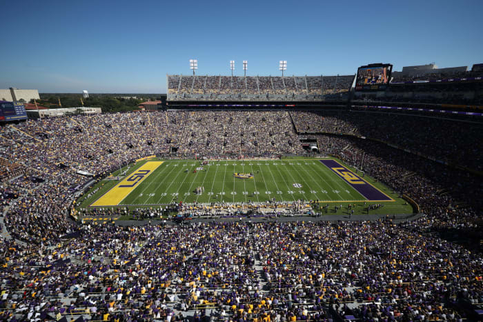 An overhead shot of Tiger Stadium.