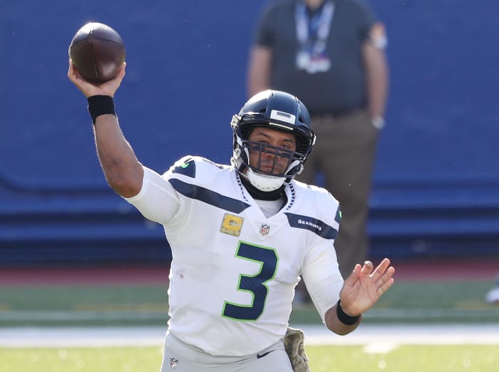 Seattle Seahawks quarterback Russell Wilson on Sunday against Buffalo.
