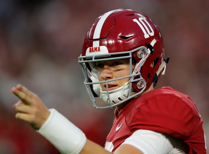Alabama quarterback Mac Jones against Arkansas.