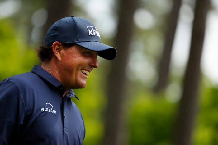 A closeup of Phil Mickelson.