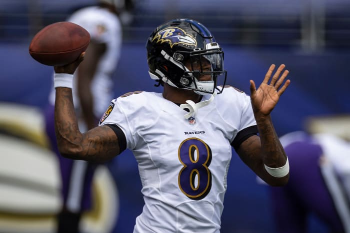 Baltimore Ravens quarterback Lamar Jackson against Cleveland.