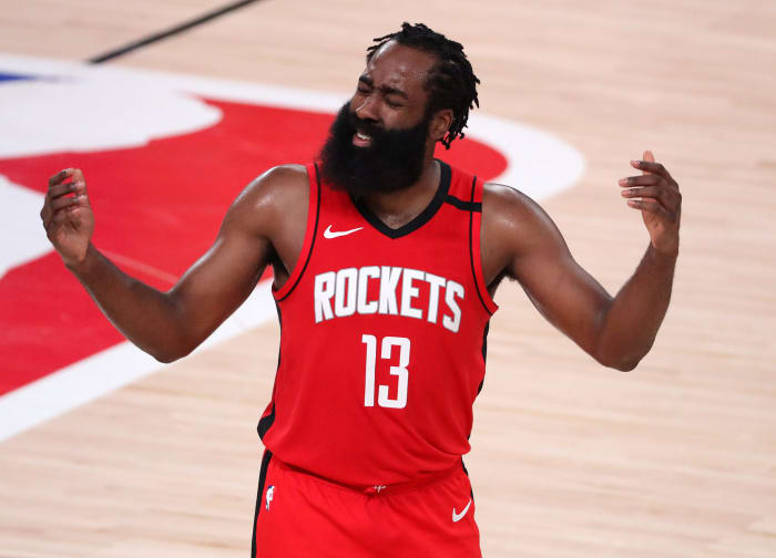 Houston Rockets guard James Harden in the bubble.