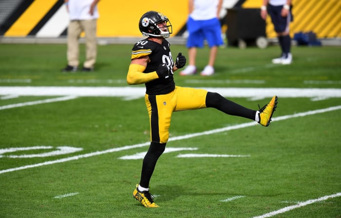T.J. Watt celebrates a sack.
