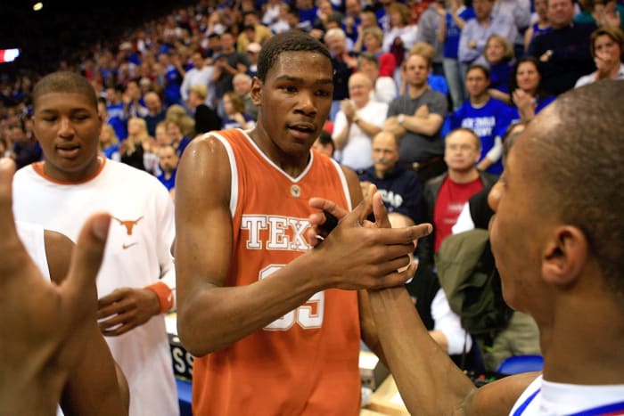 A closeup of Kevin Durant during his days as a Texas Longhorn.