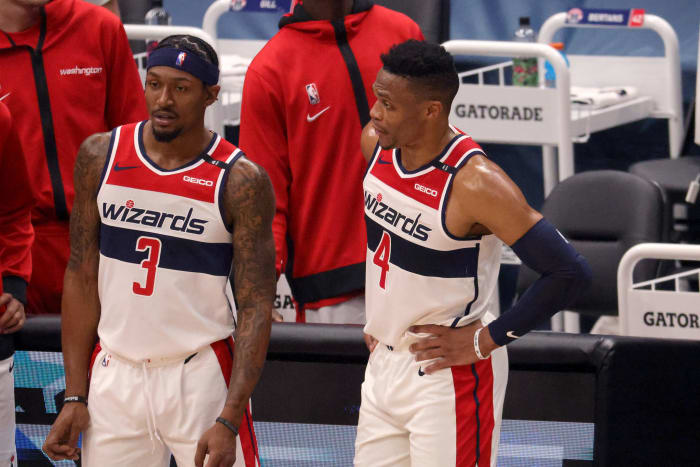 Russell Westbrook and Bradley Beal of the Washington Wizards.