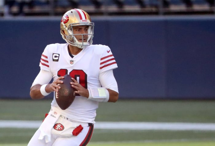 San Francisco 49ers quarterback Jimmy Garoppolo on Sunday.