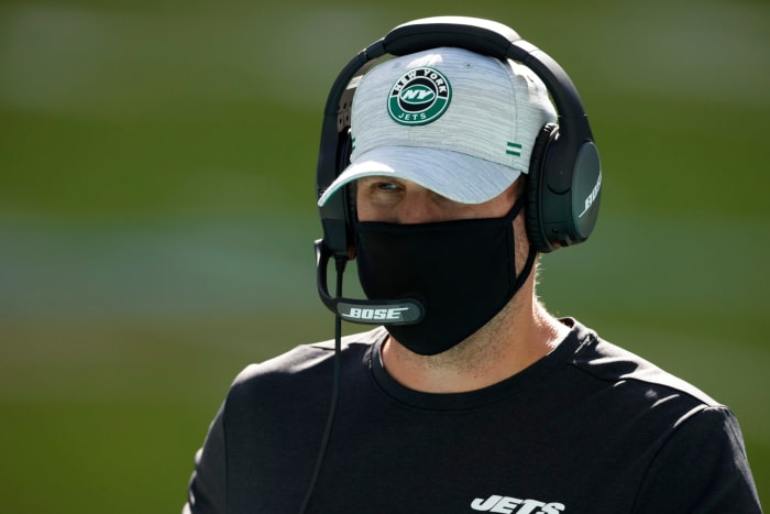 New York Jets head coach Adam Gase on Sunday against the Dolphins.