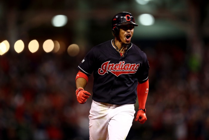 Cleveland Indians shortstop Francisco Lindor on the field.