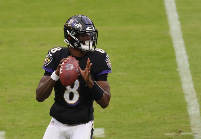 Baltimore Ravens quarterback Lamar Jackson against the Titans.