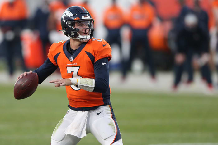 Denver Broncos quarterback Drew Lock against the Chargers.