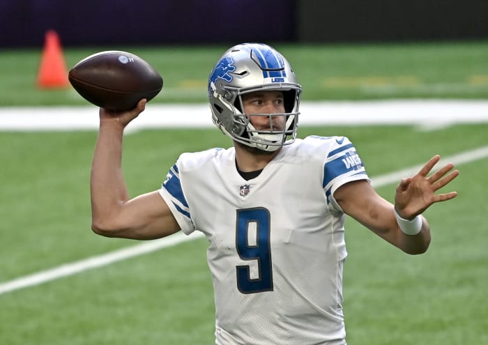 Detroit Lions quarterback Matthew Stafford against the Vikings.