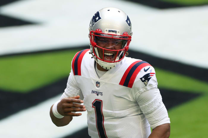New England Patriots quarterback Cam Newton on Sunday.