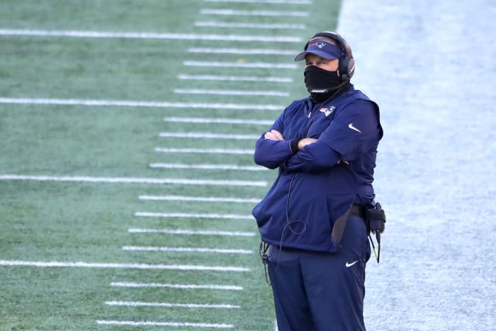 New England Patriots head coach Bill Belichick on Sunday against the Cardinals.