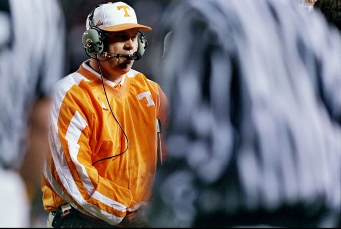 Phil Fulmer coaching Tennessee.